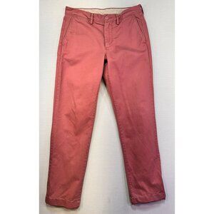 J.Crew Mens Broken-In Chino Pants 29W 32L Light Red 100% Cotton